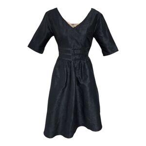 EShakti black 40s 50s rockabilly vintage vibes Satin dress‎ size 5-6 new!!!